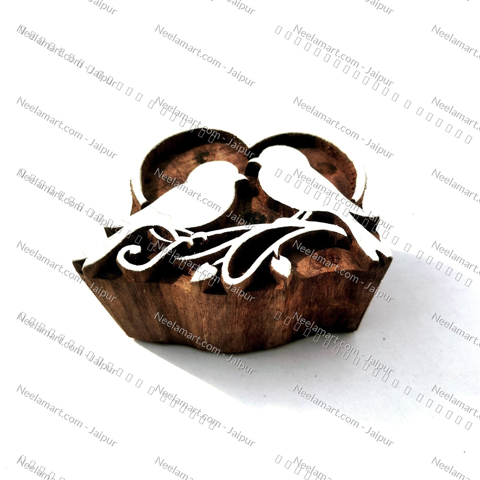 Hand-Carved Songbird Block printed impression